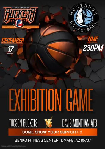 Exhibition Game: TUCSON BUCKETS vs. DAVIS MONTHAN AFB (12/17/23) poster