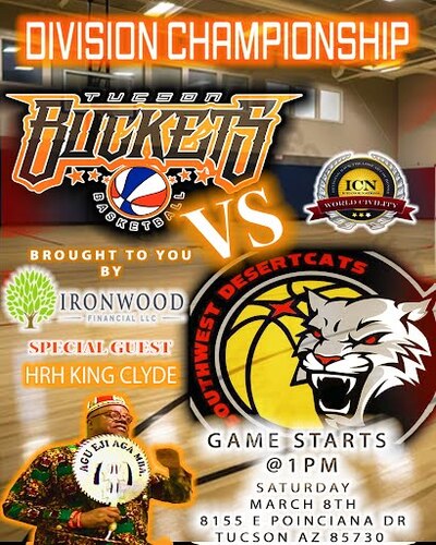 2025 ABA Division Championship Game | Tucson Buckets vs. Southwest Desertcats poster