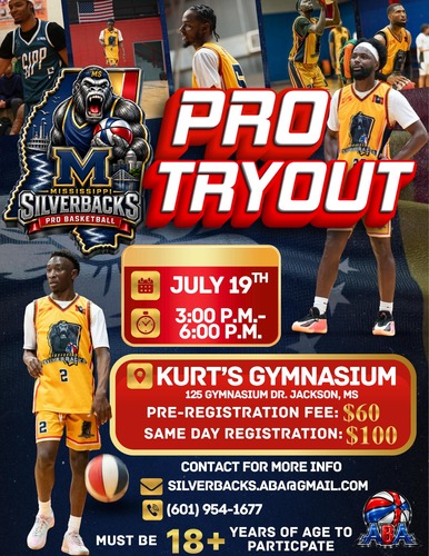 Mississippi Silverbacks Pro Tryout (18+) poster